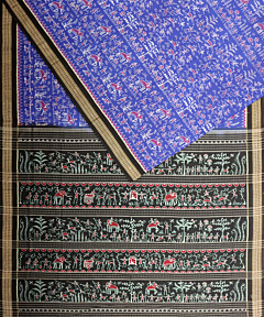 Dark Blue sambalpuri cotton Saree