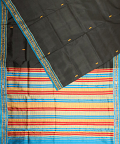 Black khandua silk saree
