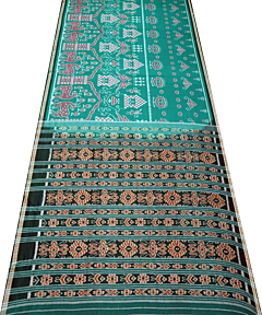 Dark Green Nuapatna cotton saree