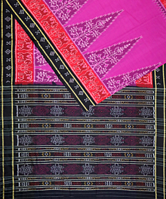 Magenta Nuapatna cotton saree