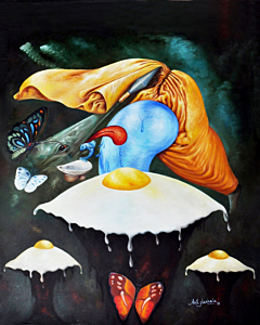 Modern Art Work On My Creation, Canvas Cloth Oil painting Size 30*36 Inch, Without frame