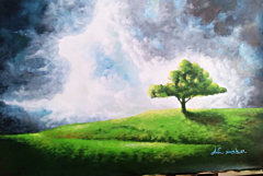 Acrylic Painting Sciner on Canvas Cloth Size 36*28inch Without Frame