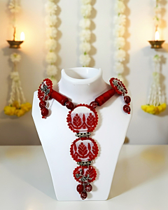 Elegant Gamosa Jewelry Set | Oxidized Metal & Crystals