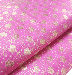 Colovila Brocade Polyester Silk Fabric 2-50 Meter Thick Handloom Woven Floral Golden Zari Design Fabric for Blouse Lehenga Kurta Suit Dress Making and Home Decor