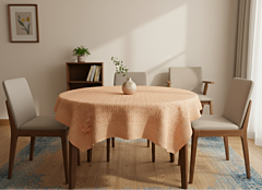 Beige Applique Table Cover | Decorative Dining Linen