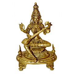 Brass Goddess Sarasvati Idol KBH00037