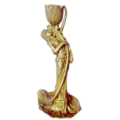 Brass candle stand with lady | KBH00136