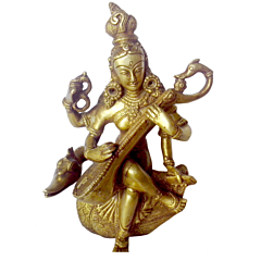 Brass goddess sarasvati | KBH00148