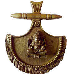 Brass Ganesha in Hand Fan Small Idol KBH00240