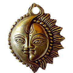 Brass Sun & Moon Wall Hanging KBH00244