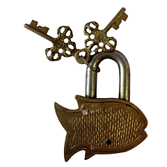 Brass Fish Door Lock Small KBH00264