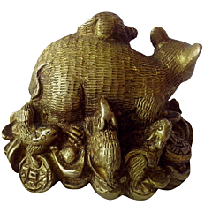 Brass Rat Family Figurine KBH00365