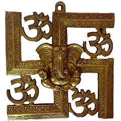 Brass Swastik Om Ganesha Wall Hanging KBH00387