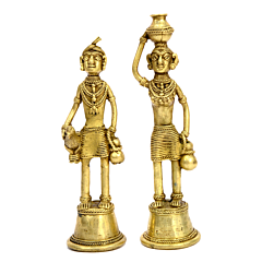 Brass Bastar Couple Set Figurines KBH00514