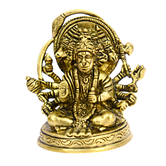 Brass Panchmukhi Hanuman Sitting Idol KBH00551