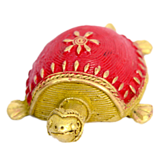 Handcrafted Brass Tortoise with Color Paint KBH00601