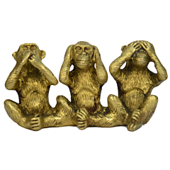 Brass Medium Three Monkey Statue KBH00677