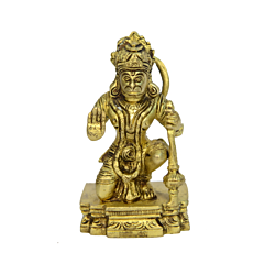 Brass Small Lord Blessing Hanuman Statue Idol KBH00695