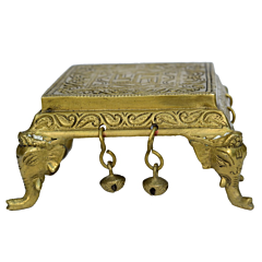 Brass Swastik Square with Bell Bajath KBH00805