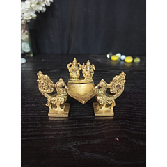 Brass Peacock Ganesha Laxmi Divi KBH00818