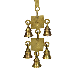 Brass Wall Hanging , Lord Ganesha & Laxmi Bell KBH00855