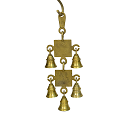Brass Wall Hanging Shubh Labh Bell Double Step KBH00856