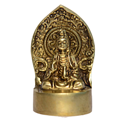 Brass Sitting Buddha with Kaman Spiritual Figurine KBH00976