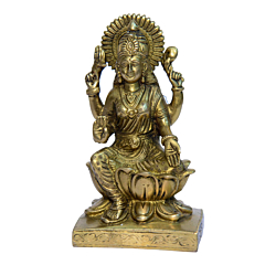 Brass Laxmi Sitting on Kamal Idol KBH00987