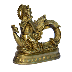 Brass Krishna Sitting on Peacock Idol KBH00991