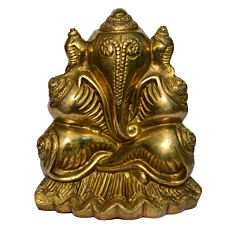 Brass Ganesha Surrounded by Seven Sacred Shankh  KBH01012