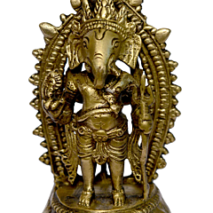 Brass Ganesha with Trishul Idol KBH01029