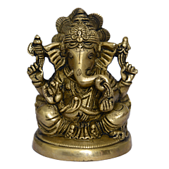 Brass Ganesha Medium 4 Inch | KBH01069