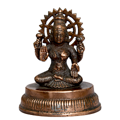 Black Metal Laxmi Statue with Round Base KBH01095