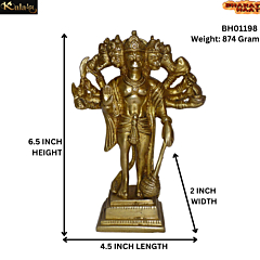 Brass 5 Face Hanuman Standing Idol KBH01198