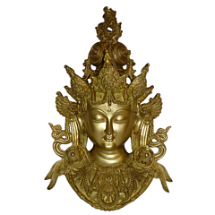 Brass Tara Devi Face Wall Hanging KBH01208