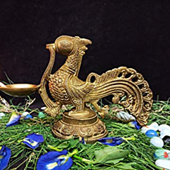 Brass Peacock Divi with Round Bajath KBH01241