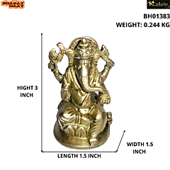 Brass Ganesha Sitting Idol KBH01383