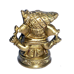 Brass Mukut Ganesha Idol KBH01388