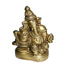 Brass Shivling Ganesha Small Idol KBH01403