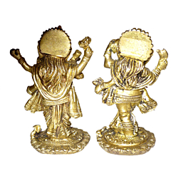 Brass Musical Ganesha Set , 2 Pieces Mid Idols