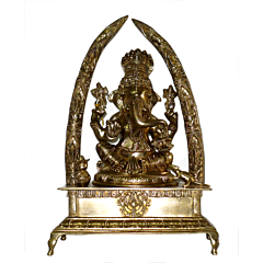 Brass Katar Ganesha Sinhasan Idol KBH01445