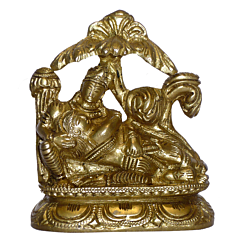 Brass Radha Krishna Sitting Mid Idol KBH01531