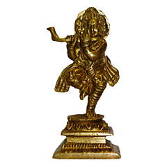 Brass Krishna Dancing Standing Mid Idol KBH01540