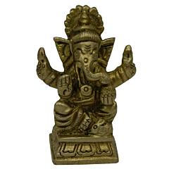 Brass Ganesha Sitting on Bajath Idol KBH02574