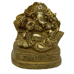 Brass Jasood Flower Sitting Ganesha Idol KBH02631