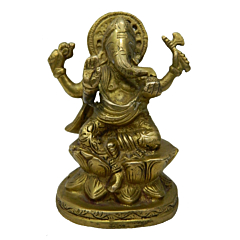 Brass Ganesha Sitting on Kamal Idol KBH02634