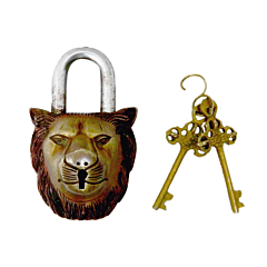 Brass Lion Face Door Lock Medium KBH02717