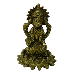 Brass Laxmi Sitting on Kamal Mid Idol KBH02757