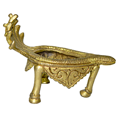 Brass Shankh Stand with Shesh Nag Mid KBH02778