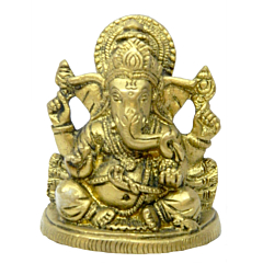 Brass Ganesha Sitting Idol KBH03415